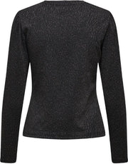 Onyfancy L/s Glitter Top Jrs 15216716 Black/leo Black