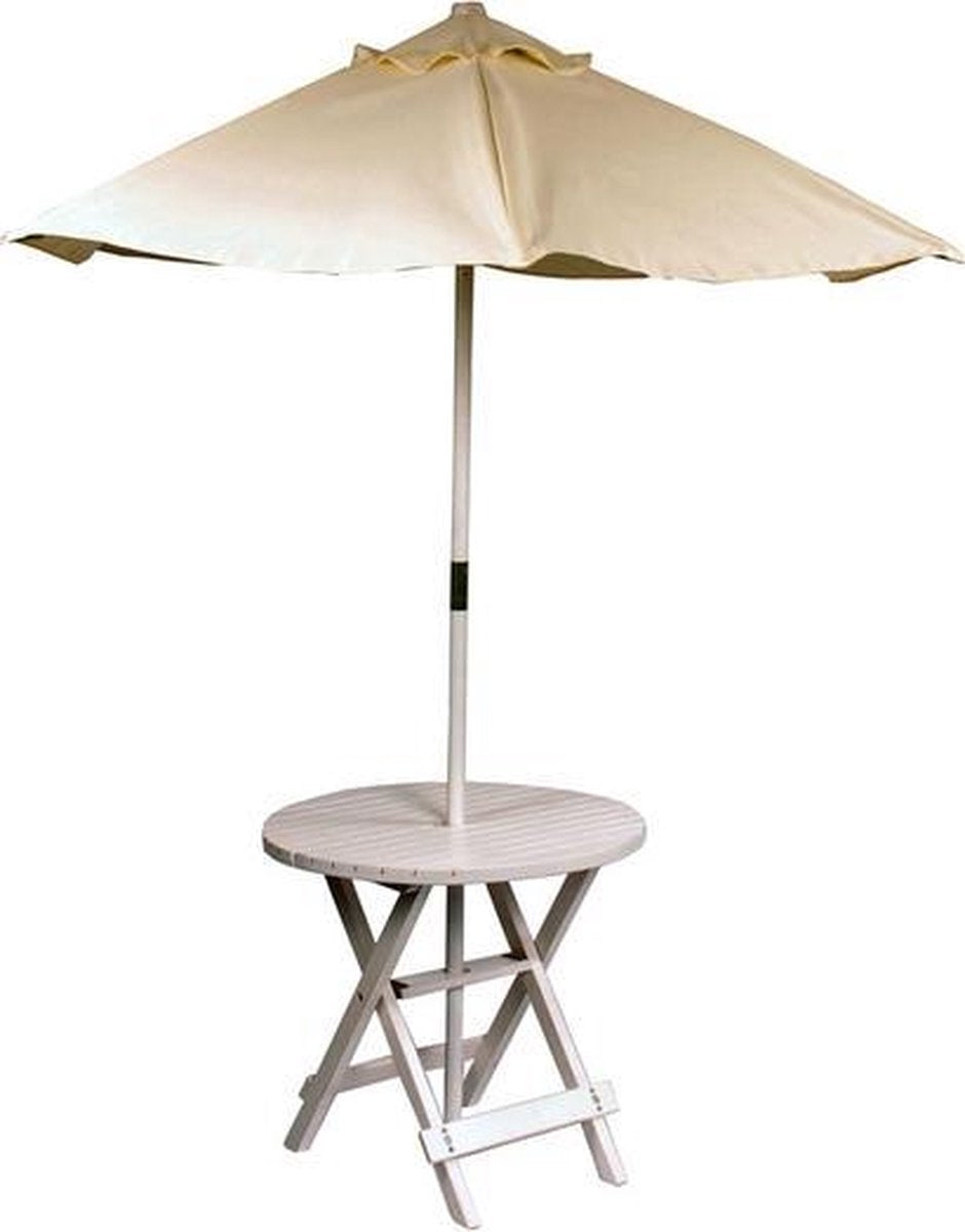 Kindertafeltje met parasol wit