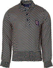 Quapi blouse Do roze/groen geomatric print voor meisjes - maat 134/140