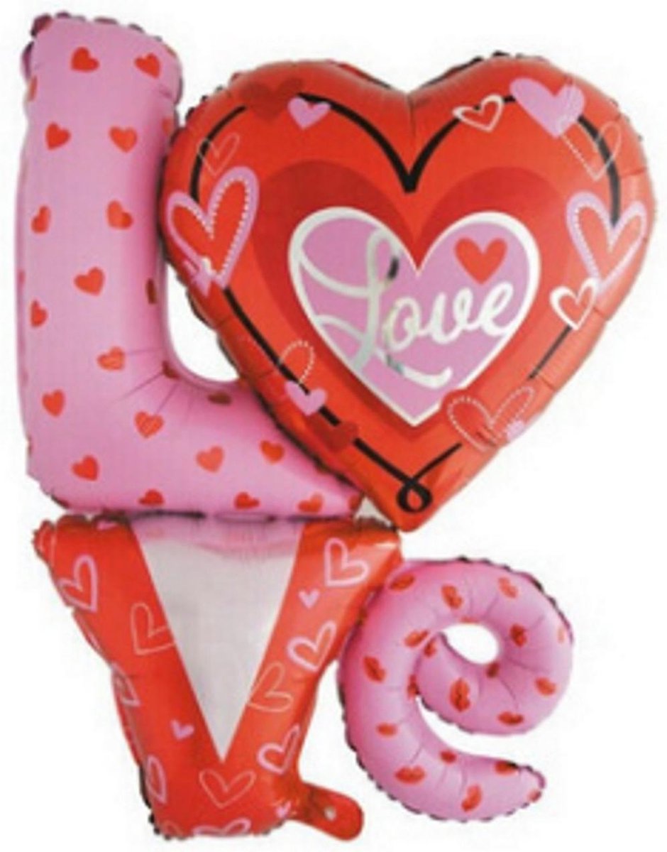Folie ballon met hart love you 91*81 cm