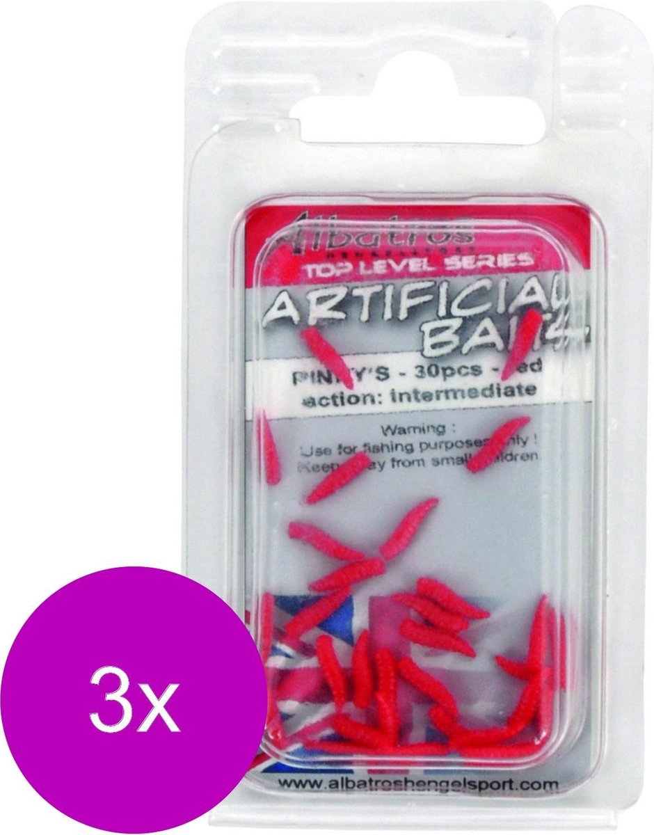 Albatros Artificial Pinky's - Baits - 3 x Rood 30 stuks Witvis