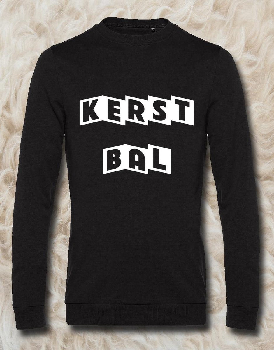 Sweater met opdruk “Kerst Bal” Zwarte sweater met witte opdruk. Een echt leuke