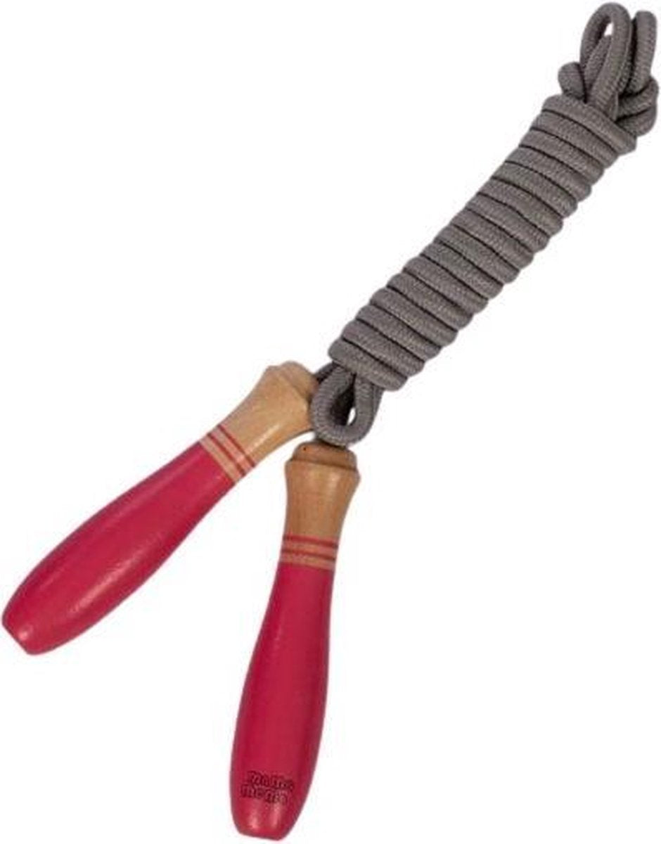 Mamamemo Springtouw Dusty Junior 5 Meter Hout Roze/grijs