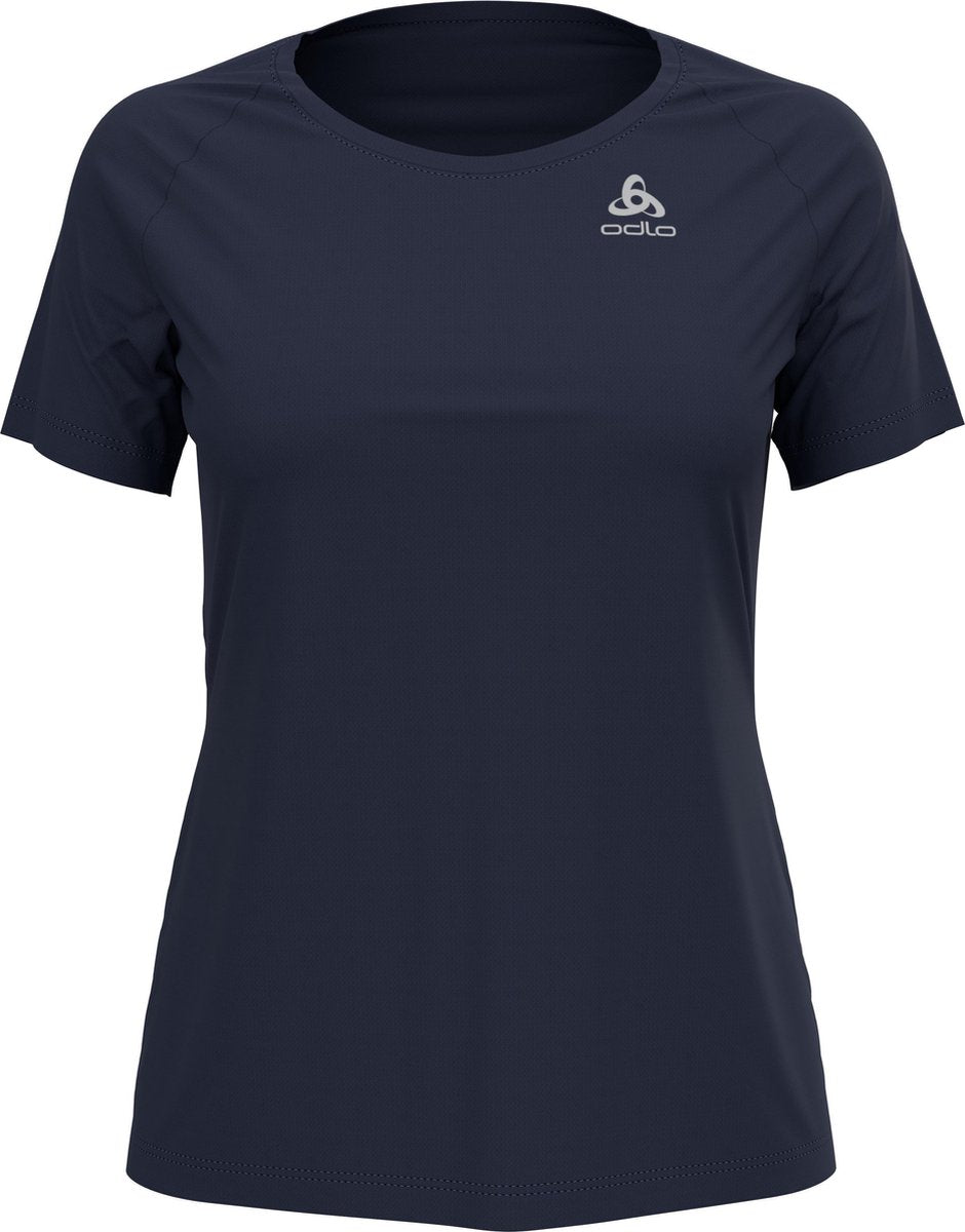 ODLO T-shirt S/S Crew Neck Essential Light Dames - Diving Navy - Maat S