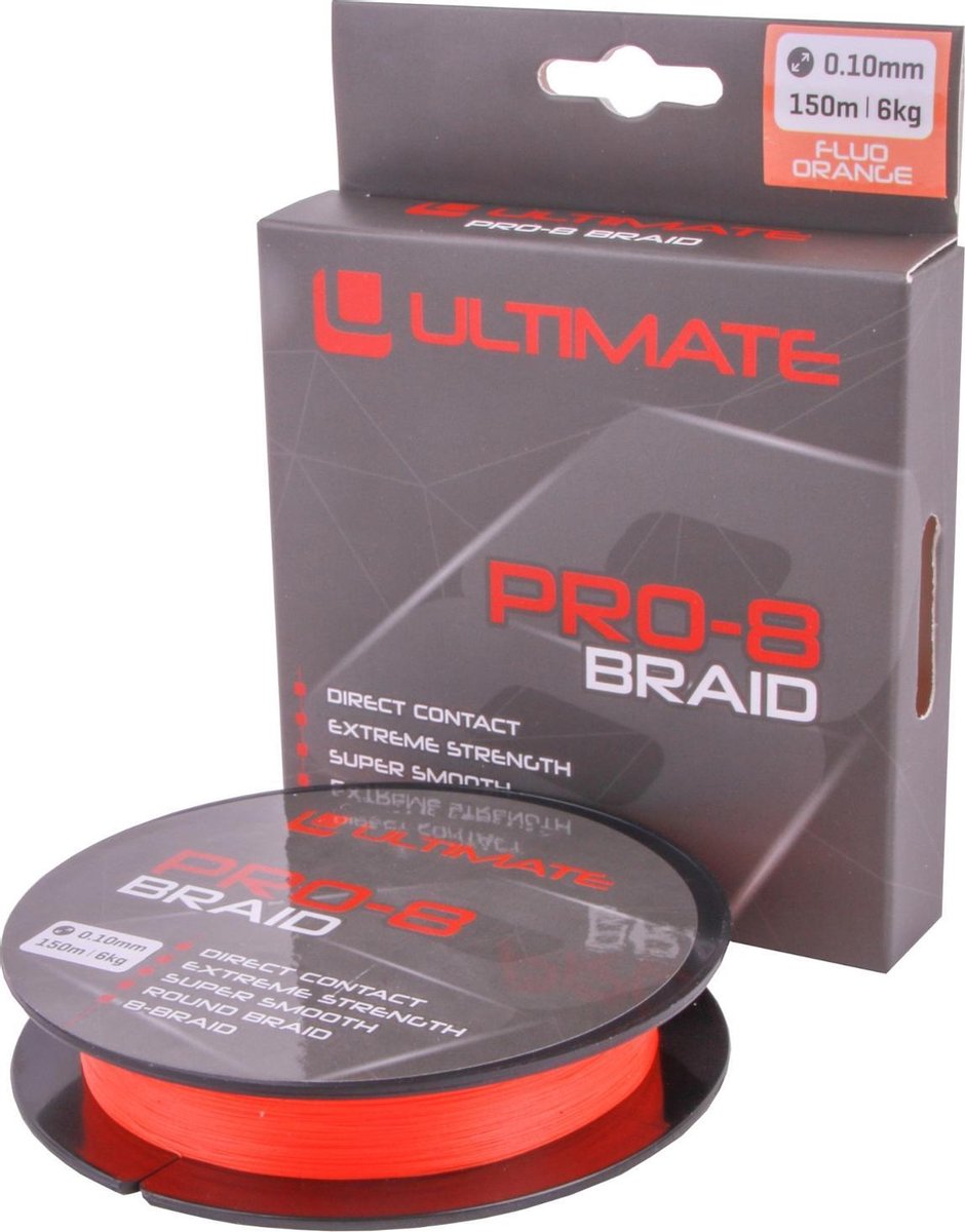 Ultimate Pro-8 Braid0.18mm 11kg 150m Black | Gevlochten lijn