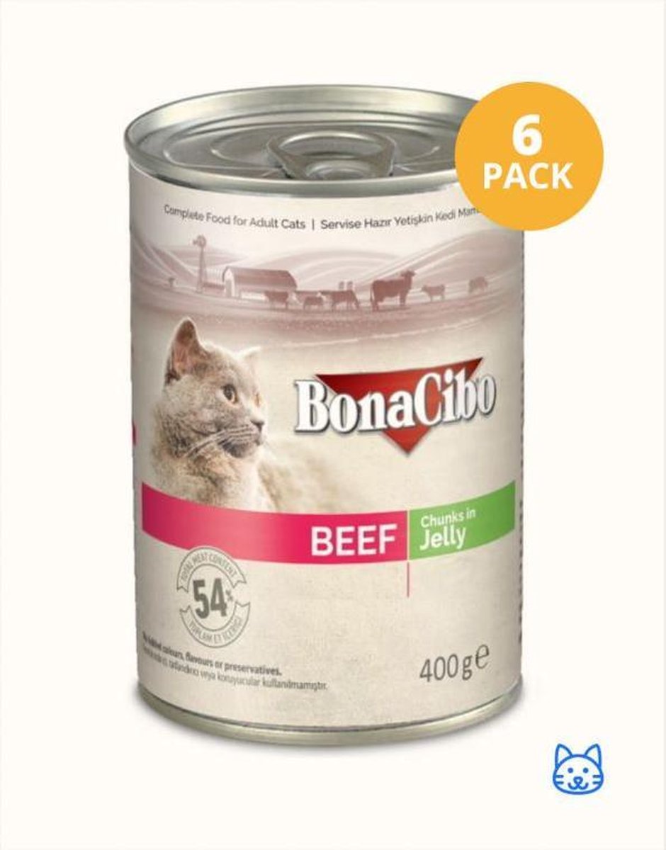 Bonacibo Blik Rund - Kattenvoer - 400 gr / 6 pack