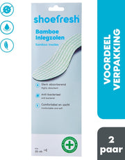2 paar Shoefresh Bamboe Inlegzolen – Geurvreters voor schoenen – Anti zweet inlegzooltjes – Maat 35-46