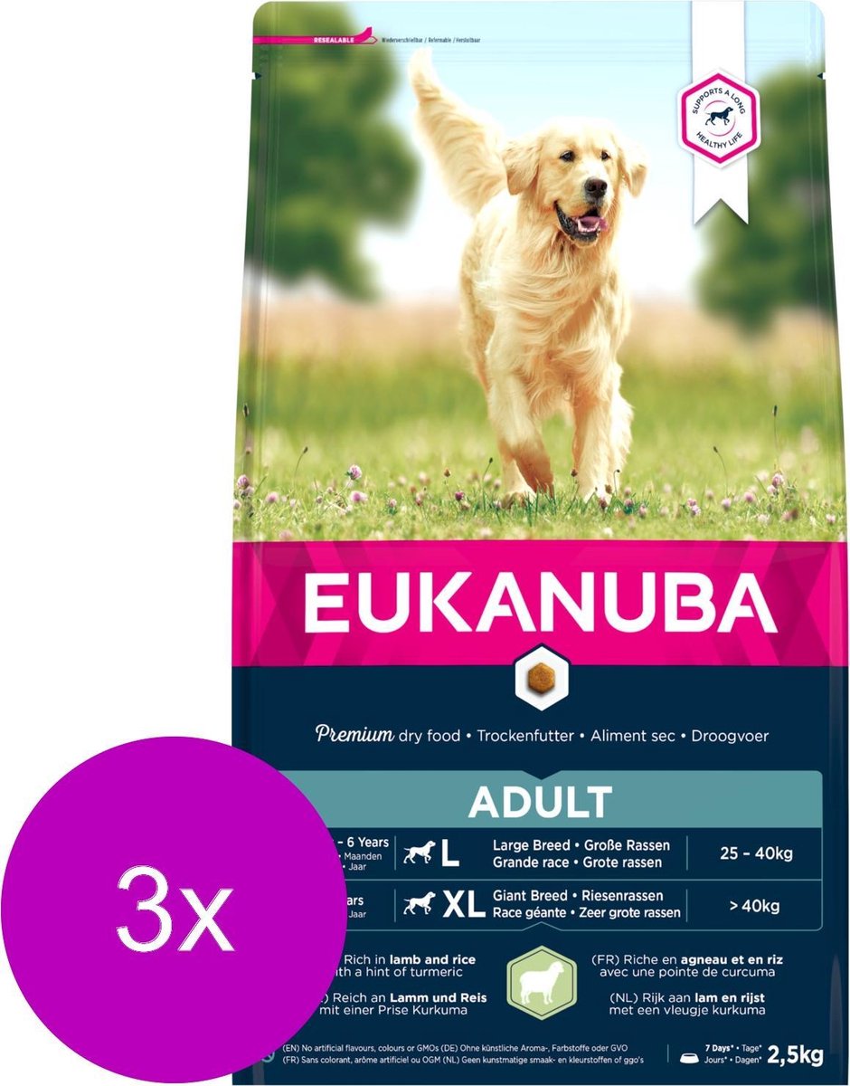 3x Eukanuba Dog Adult Large Lam - Rijst 2