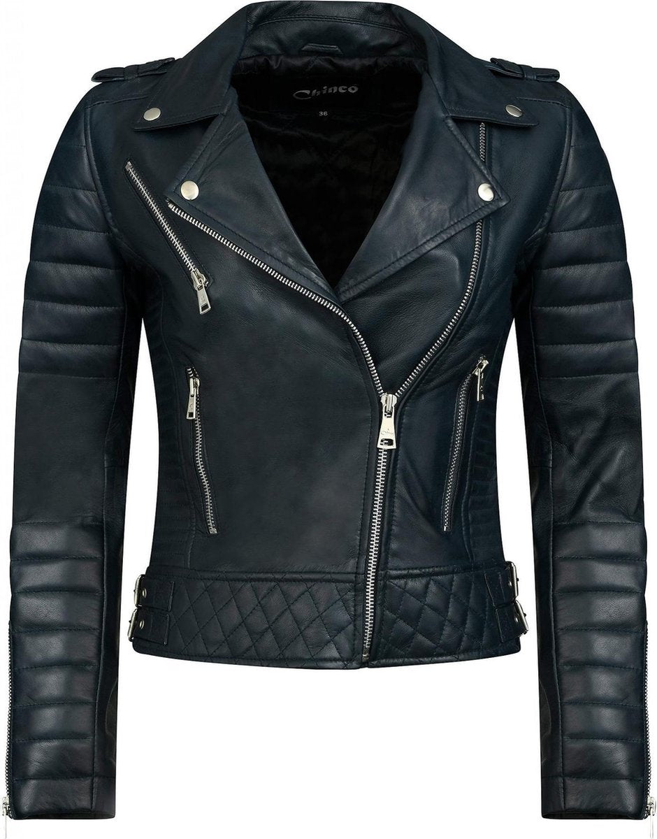 DELORE Biker jack dames blauw 36