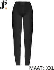 DAMES LEGGING - HIGH WAIST - KATOEN - BASIC - ZWART -  RECHTE PIJP - MAAT XXL