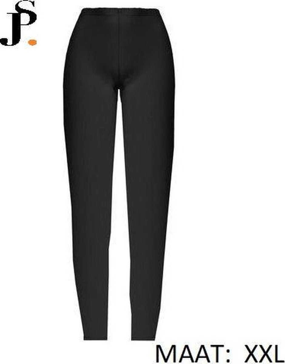 DAMES LEGGING - HIGH WAIST - KATOEN - BASIC - ZWART -  RECHTE PIJP - MAAT XXL