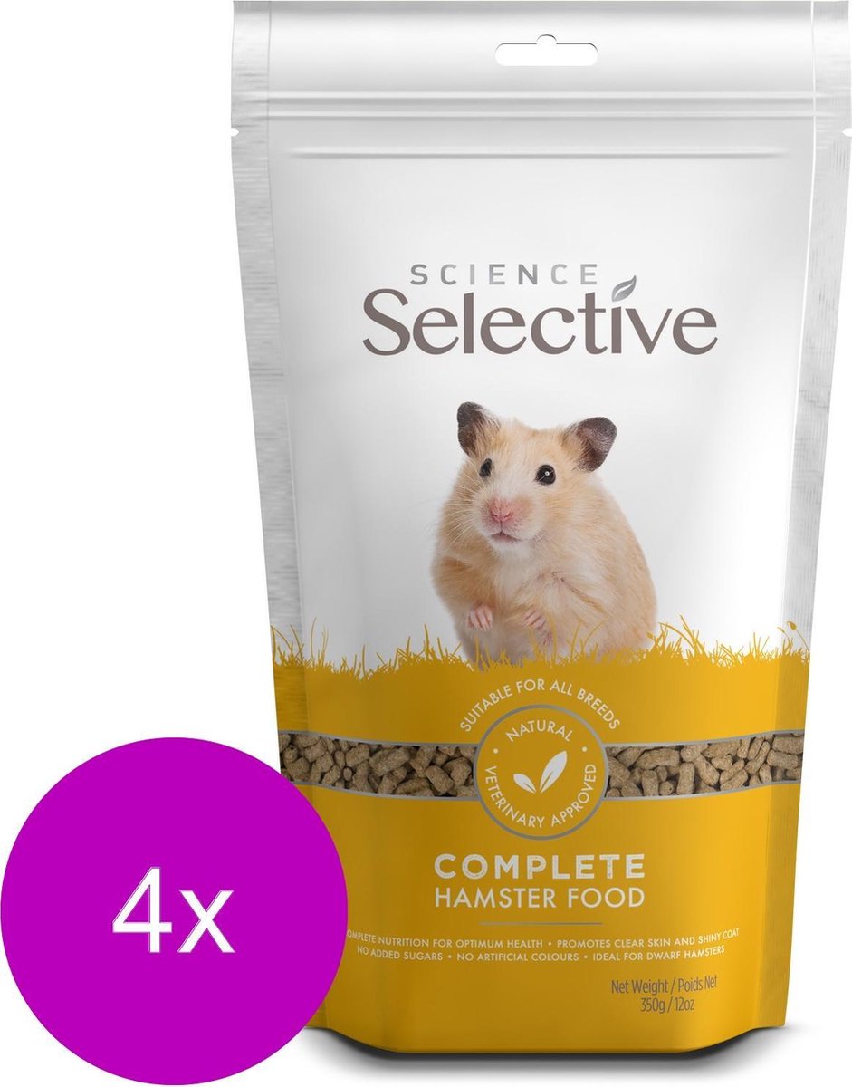 Supreme Science Selective Hamster - Hamstervoer - 4 x 350 g
