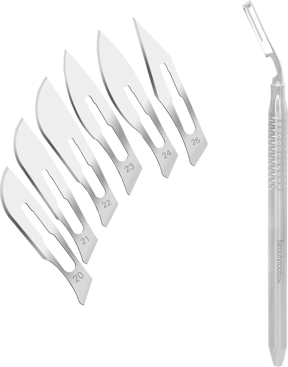 BeautyTools Ergonomisch Bistouri Houder Voor Scalpel Mesjes - Lichtgewicht Holle Buis – Scalpel Holder - Houder Nr. 4 (BP-2762) INOX