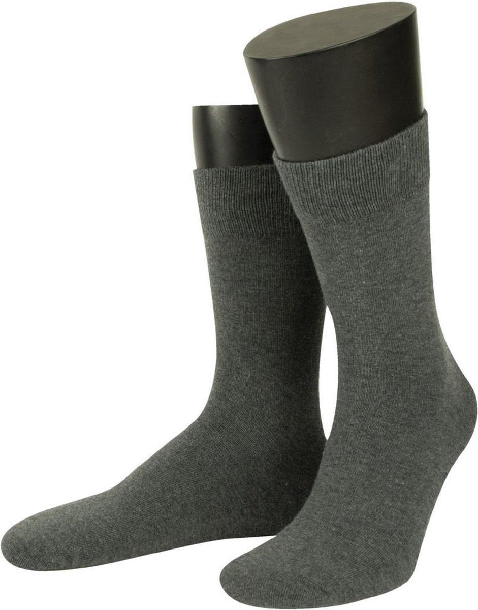 Basset | 6 Pack | Sokken Heren | Naadloos | Donker Grijs| Maat 43-47