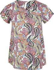 Blouse in viscose met kasjmierprint
