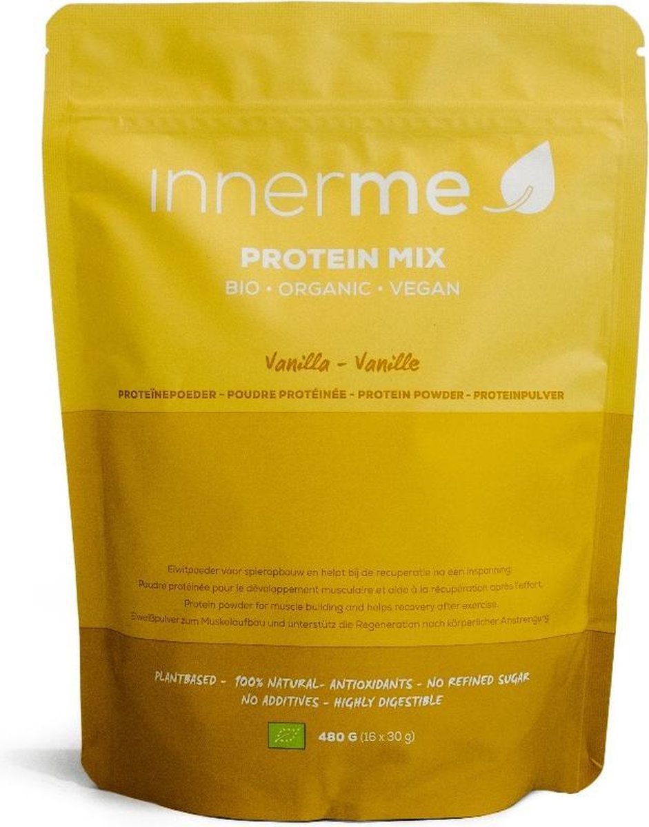 Protein Mix 'Vanille' (480g) - bio & vegan - compleet plantaardig proteine poeder - 20g eiwitten/portie - verrijkt met superfoods