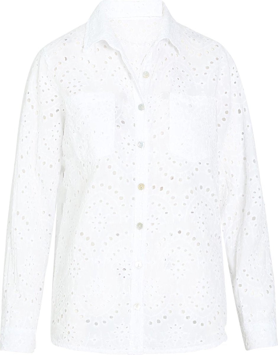 Cassis - Blouse in katoen met borduurwerk - Wit