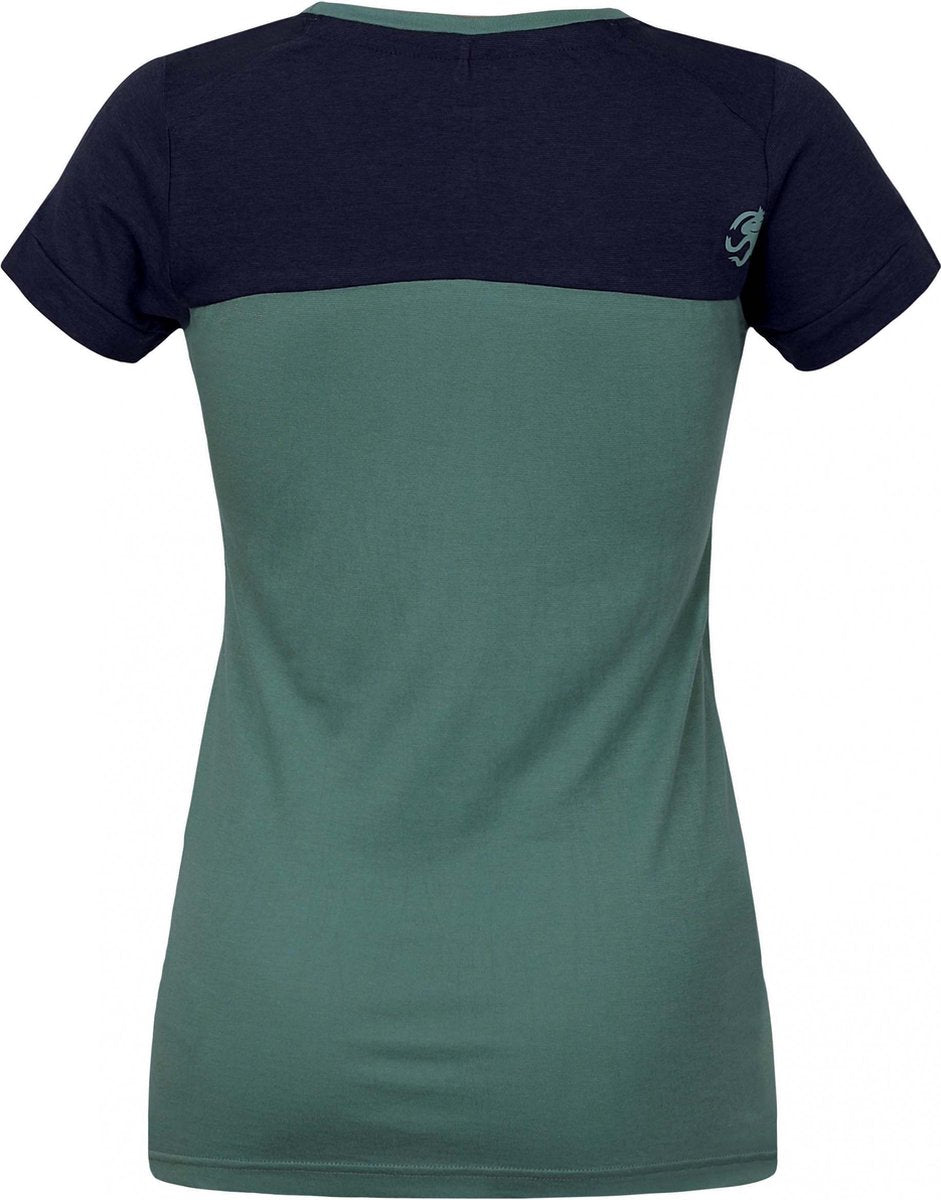 Rafiki T-shirt Chulilla Dames Katoen Groen/blauw Maat 38