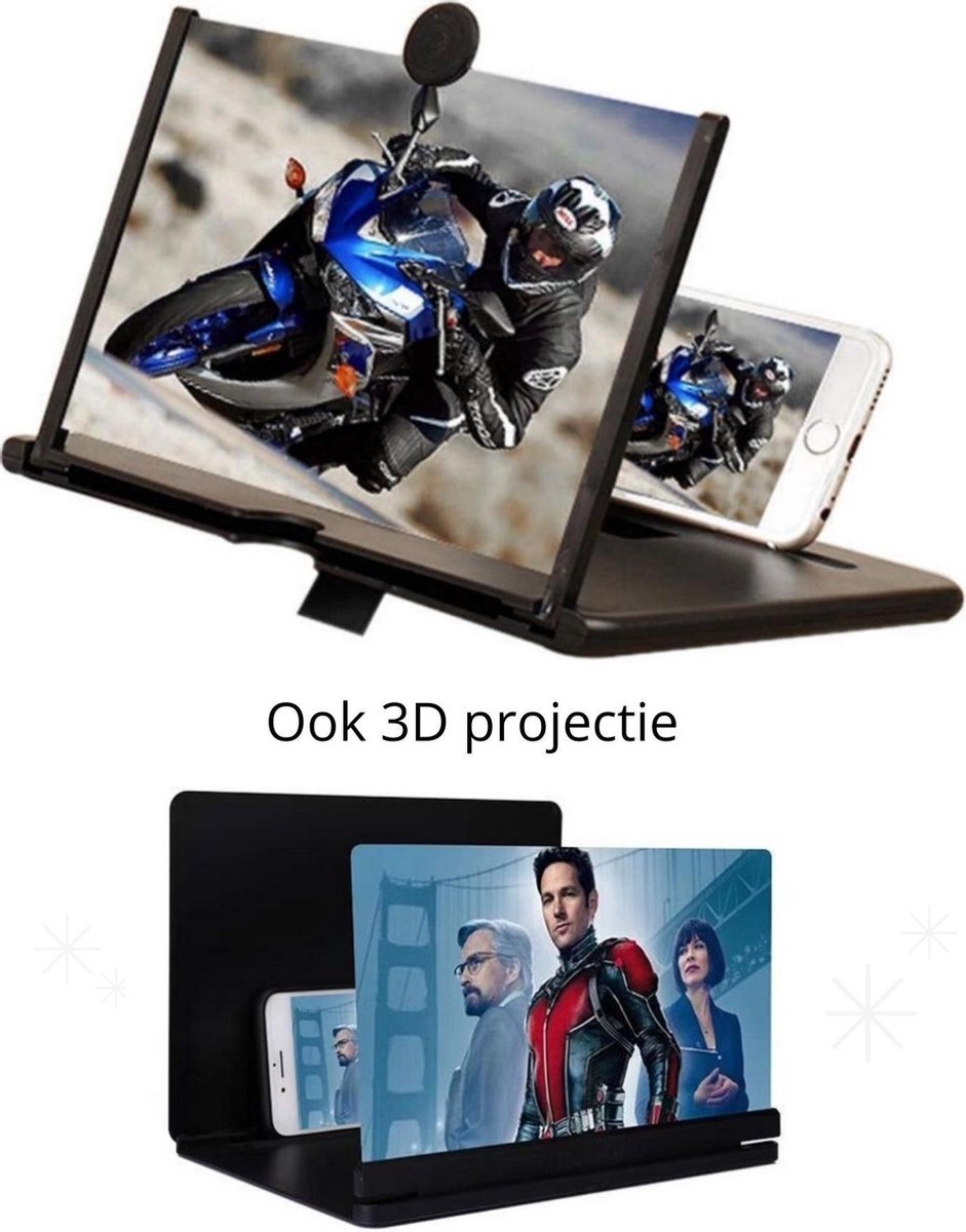 Beeldscherm vergroter| Vergrootglas voor smartphone | Schermvergroter| telefoon bioscoop| Telefoonscherm vergroter-Telefoon projector- 3d schermvergroter