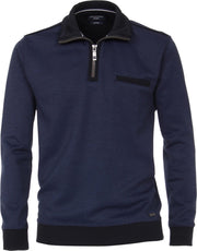 Casa Moda heren trui katoenmelange - schipperstrui - blauw melange -  Maat XXXXXL