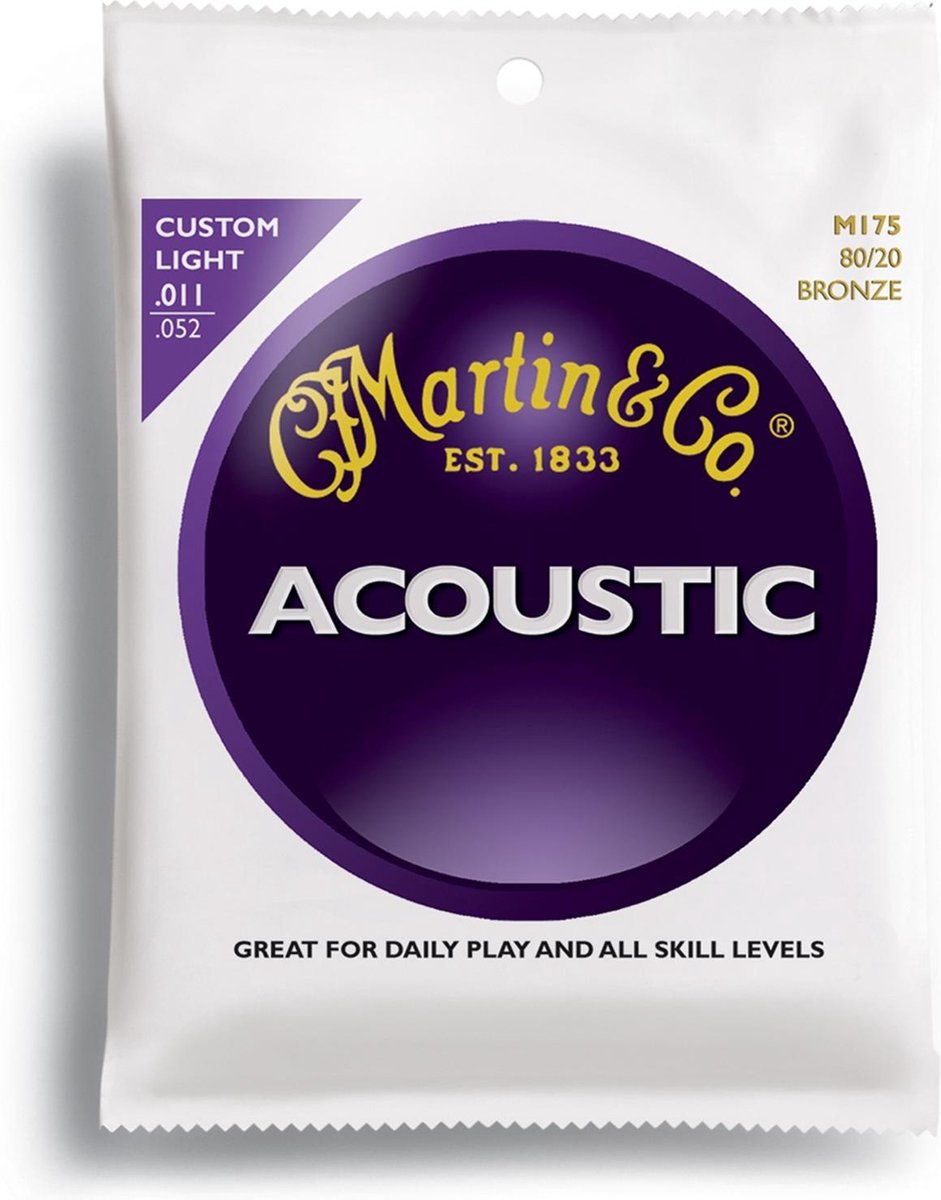 Martin Strings M175 Custom Light 011 snarenset voor akoestische gitaar