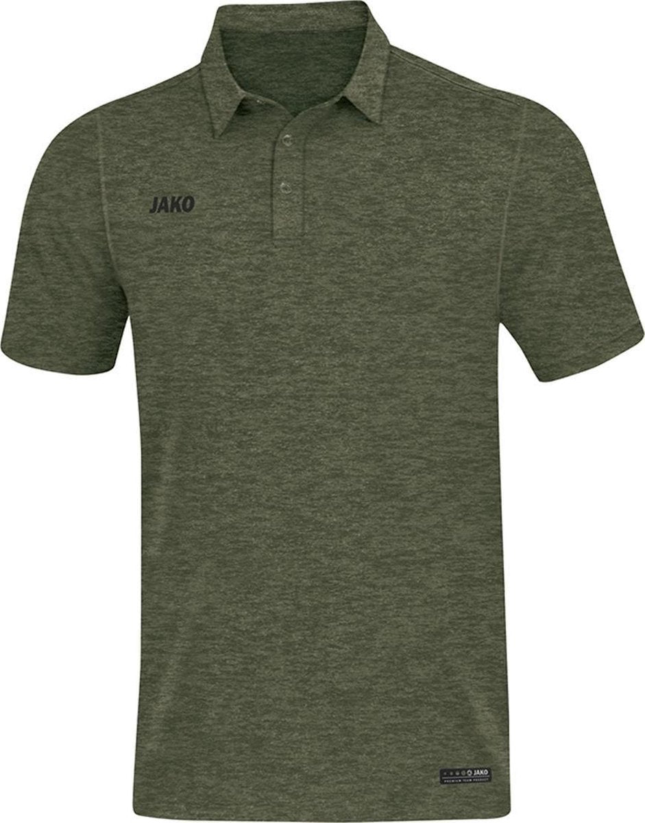 Jako Polo Premium Basics Kaki Gemeleerd Maat M