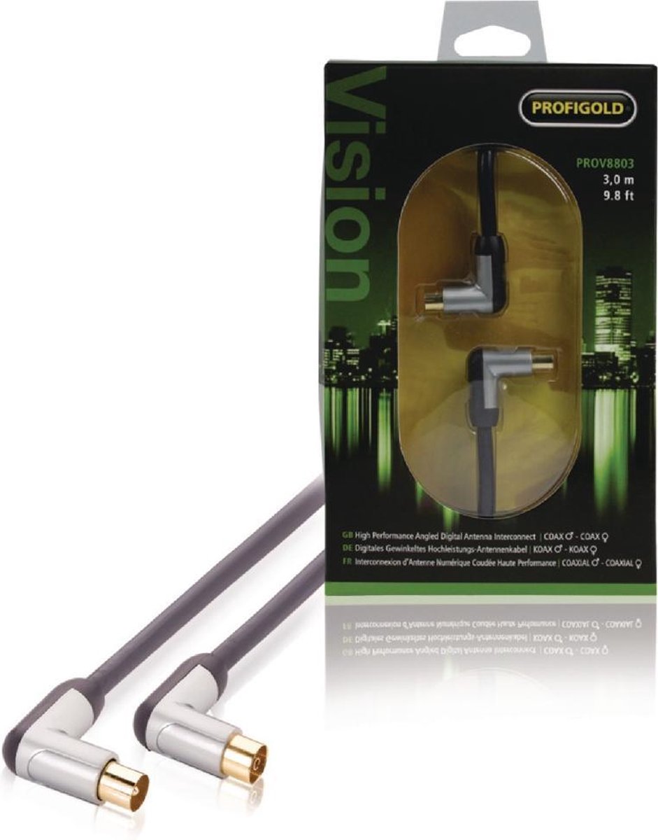 Profigold Prov8803 Coaxkabel Male Gehoekt - Female Gehoekt 3