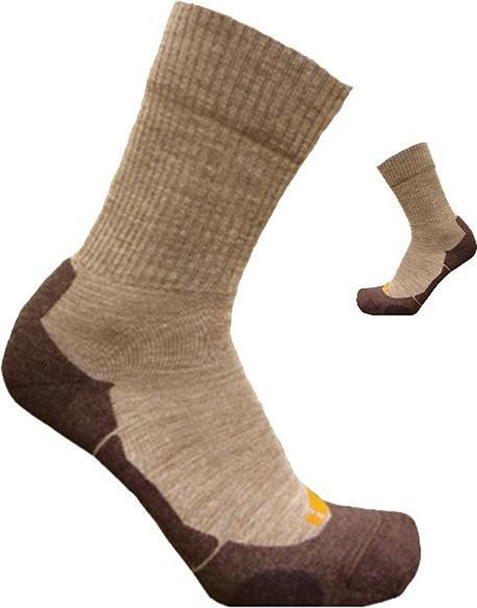 2-Pack Sportieve Merino Wollen Wandelsokken S12 - Unisex - Beige - Maat 35-38
