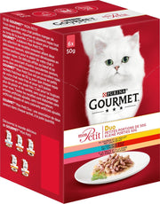 Gourmet Mon Petit - Kattenvoer Volwassen Kat Duo Vis en Vlees - Kattenvoer - 24 x 50 g