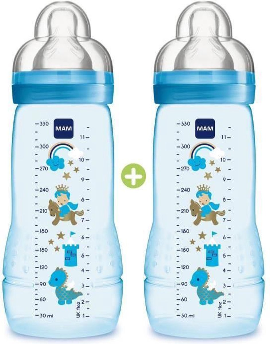 Mam babyfles 330 ml blauw 6 mnd
