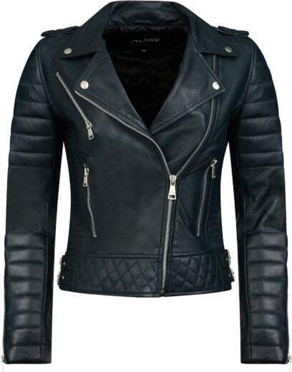 DELORE Biker jack dames blauw 42