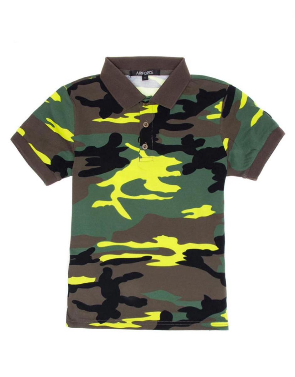 Airforce Polo Camou Neon Groen maat M