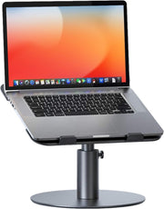 Douxe LP3 - Universele Laptopstandaard - 10 - 17 inch Laptops en Tablets - Hoogte en Kijkhoek Verstelbaar - 360 Graden Roteren - Ergonomsiche Laptophouder - Zilver