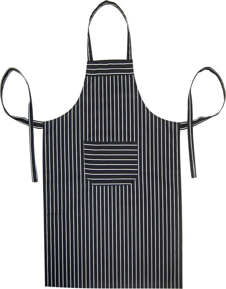 Homéé Keukenschort - Apron Zwarte strepen - 70 x 100 cm