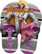 Teenslippers | Reef | Zwart | Paars | Zilver | Maat 31/32