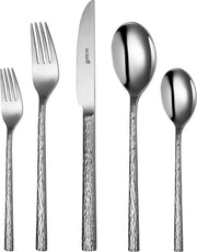 Sola -   Lausanne - Bestekset 6 persoons - 24 delig - Zilverwit Edelstaal 18/10 - Bestek met Trendy & Opvallend Design - Ligt Fijn en Zwaar in de Hand- Hoogwaardig RVS