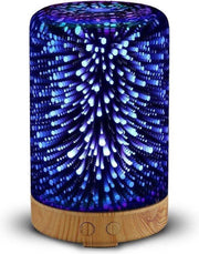 Adamant 3D Glazen Aroma Diffuser/Nachtlamp - 100ml - 5 Uur Sproei tijd - Aroma Vernevelaar