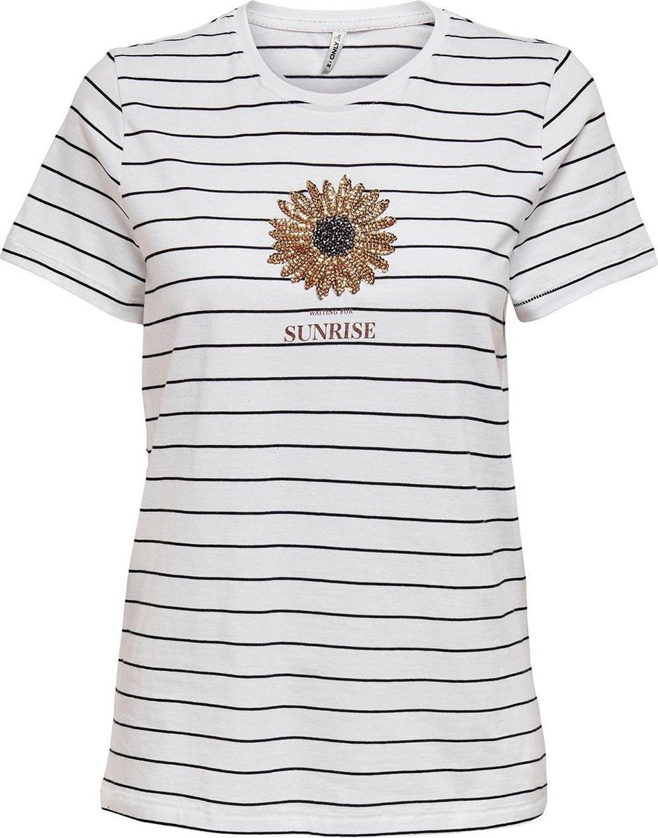 Onlkita Life Reg S/s Sunflower Top 15239537 Bright White/sunrise