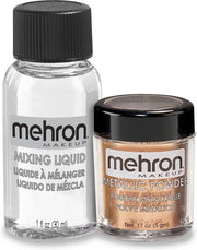 Mehron Schmink Metallic Poeder + Mixing Liquid - Koper
