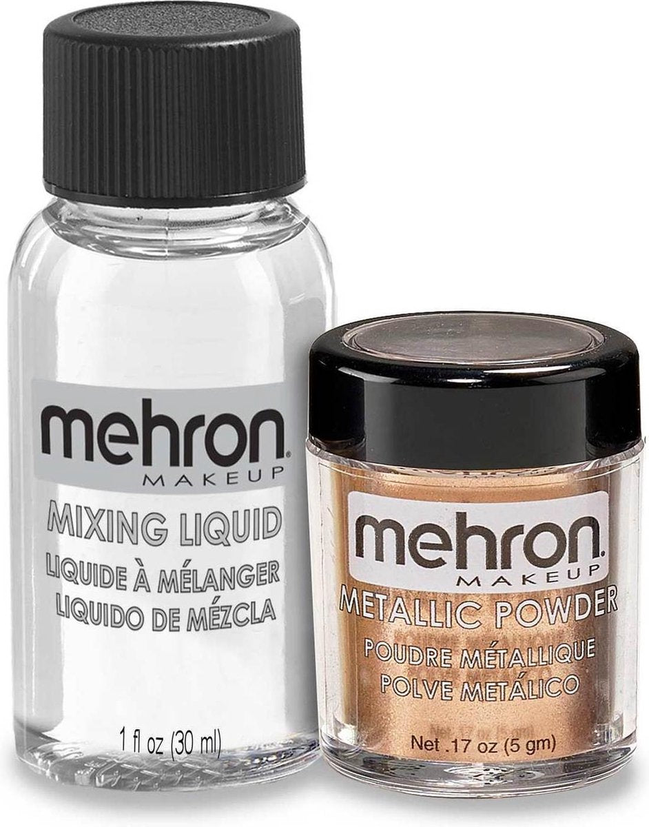 Mehron Schmink Metallic Poeder + Mixing Liquid - Koper