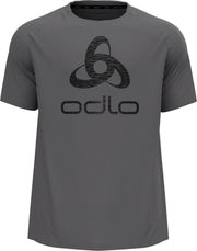 Odlo T-Shirt S/S Crew Neck Essential Print Odlo Steel Grey - Graphic Ss21 - Maat L