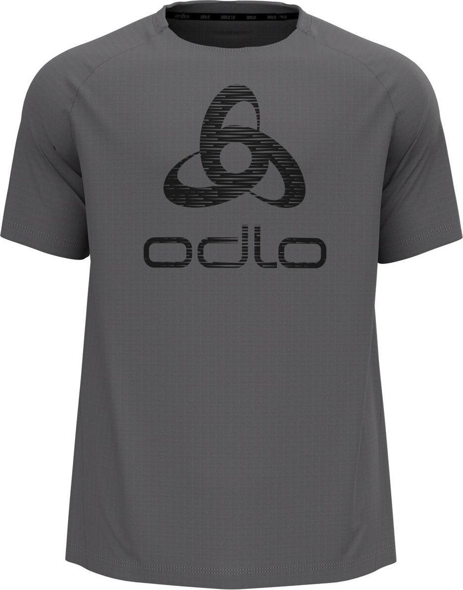 Odlo T-Shirt S/S Crew Neck Essential Print Odlo Steel Grey - Graphic Ss21 - Maat L