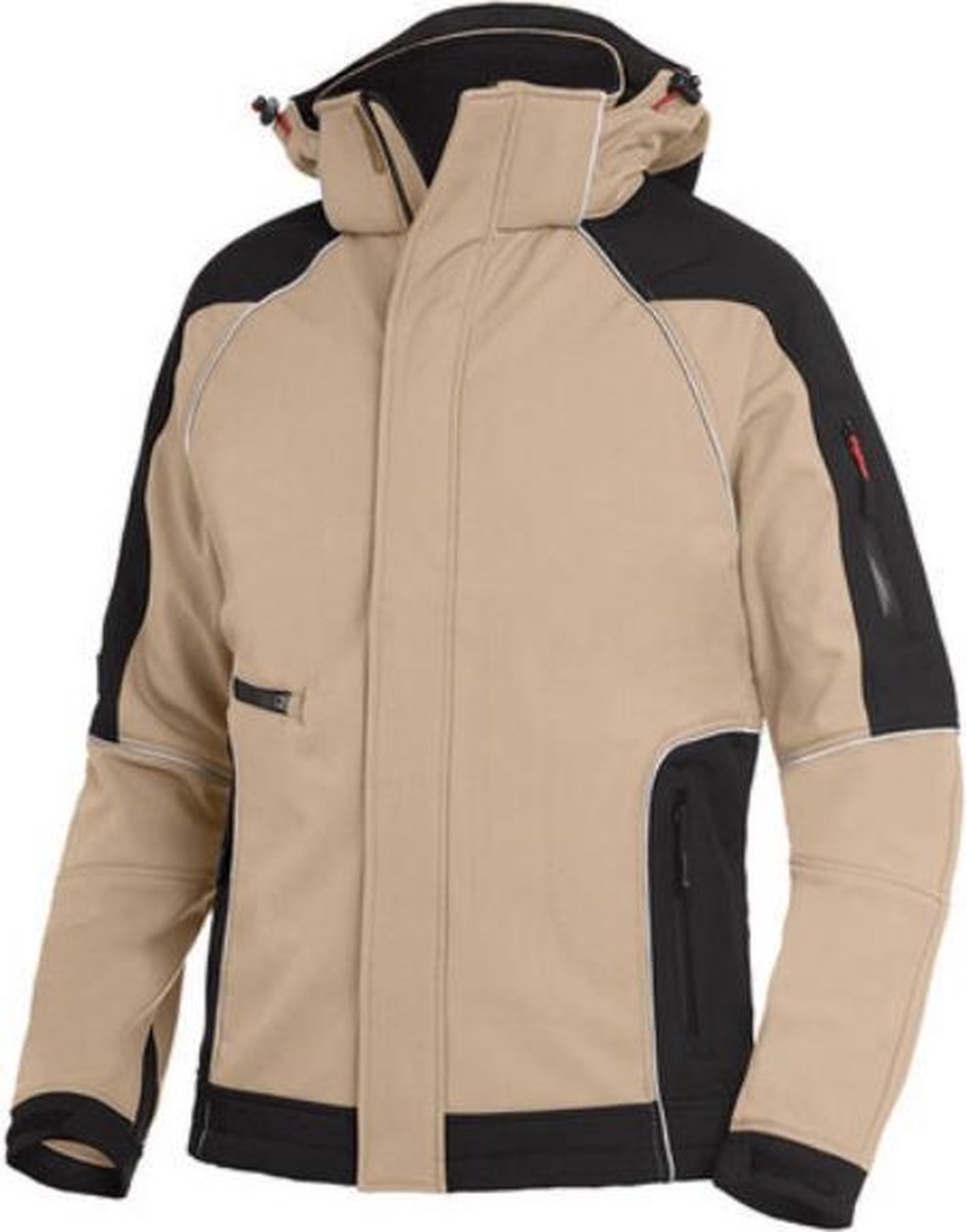 Fhb Softshell Jas +capuchon Walter Khaki/ Zwart Mt L