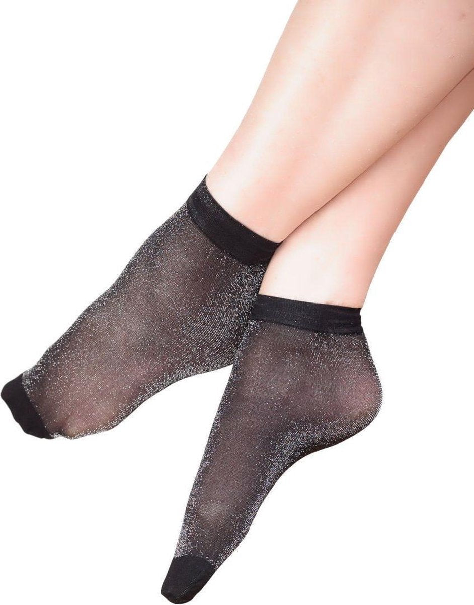 Caresse pantysokjes Lurex glitters kleur: zilver