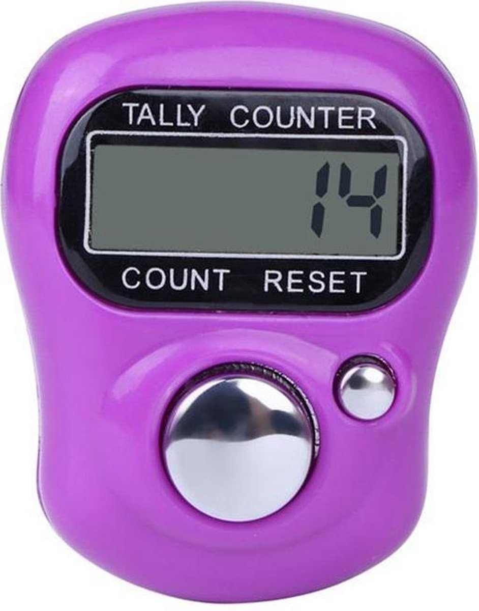Firsttee Digitale Scoreteller - Compact - Teller - Personenteller - Handteller - Counter strike - Tally counter - Golf sport - Slagenteller - Golf accessoires - Golftrainingsmateriaal - Golf training - Golftrolley - Cadeau - Golfset - Paars