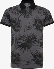 Unsigned heren polo met bloemenprint - Blauw - Maat L