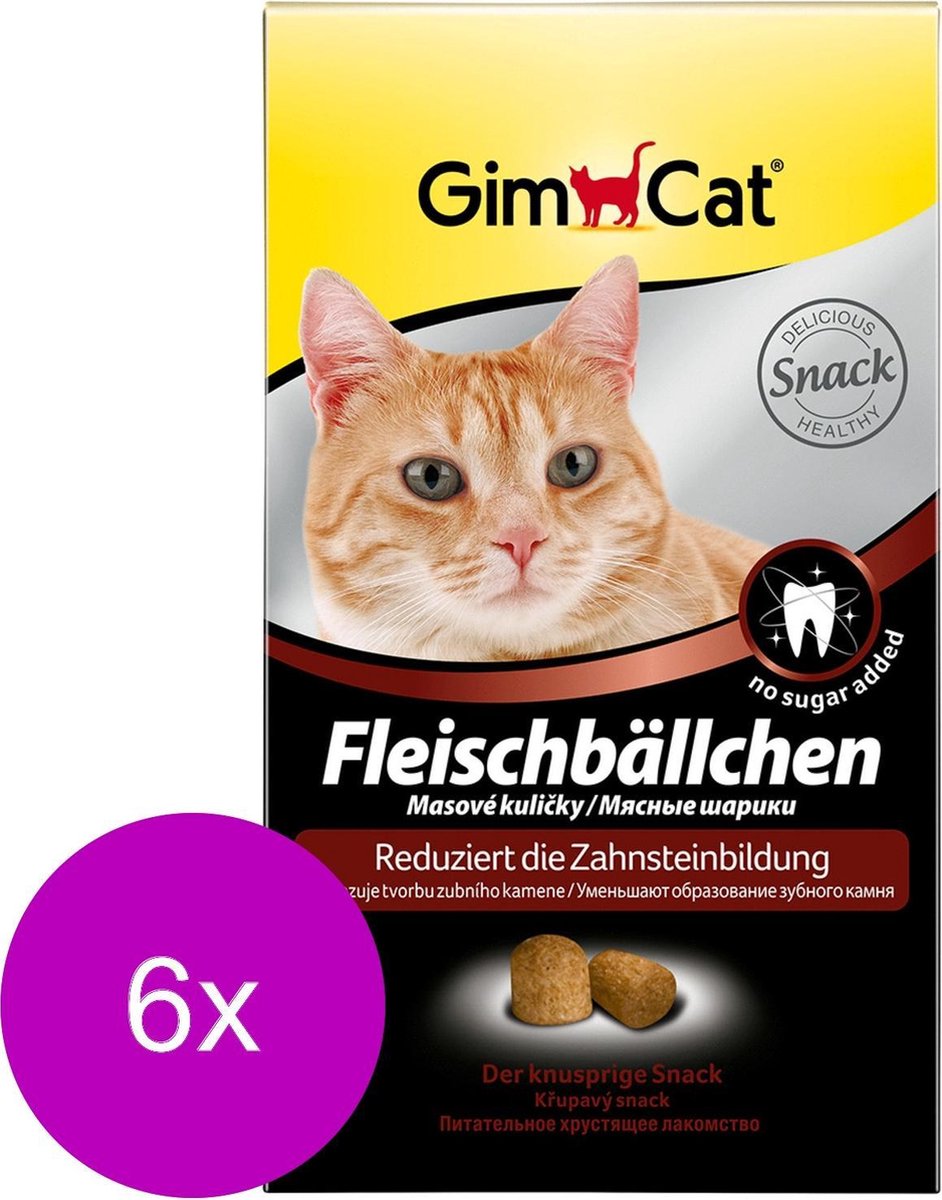 Gimcat Kat Vleesballetjes - Kattensnack - 6 x Vlees 100 g