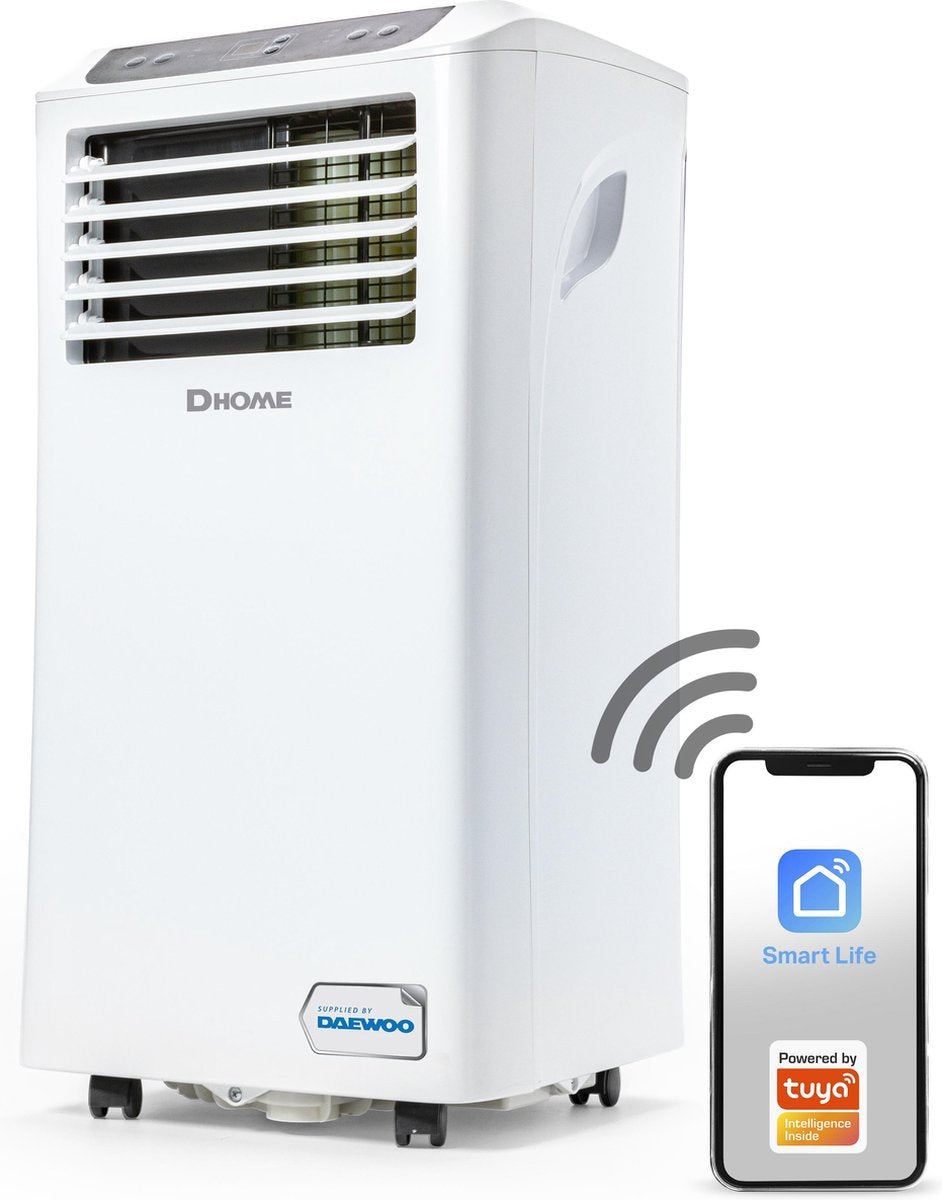 Daewoo DA9KSWE Mobiele Airco 9000 BTU - Smart - Wi-Fi - Luchtontvochtiging - Ventilator - voor Slaapkamer en Woonkamer