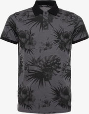 Unsigned heren polo met bloemenprint - Blauw - Maat M