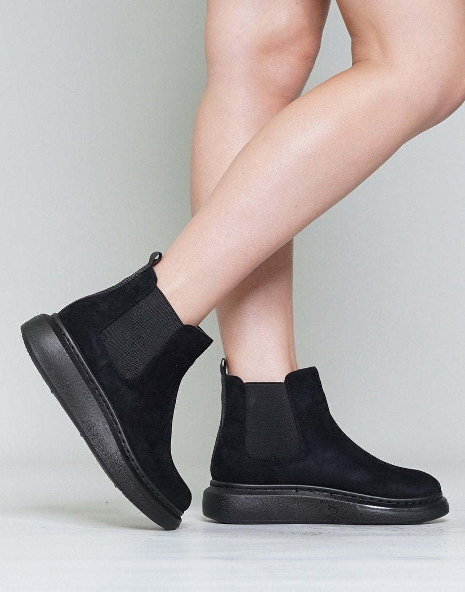 Zwarte chelsea boots met hoge zool Zwart / 37
